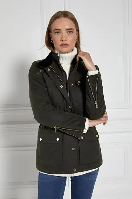 Women Jackets Holland Cooper Wax Field Jacket Dark Olive