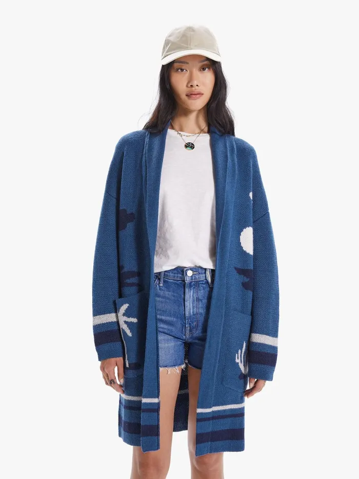 Women Jackets Mother Denim The Patch Pocket Hip Cardigan Navy