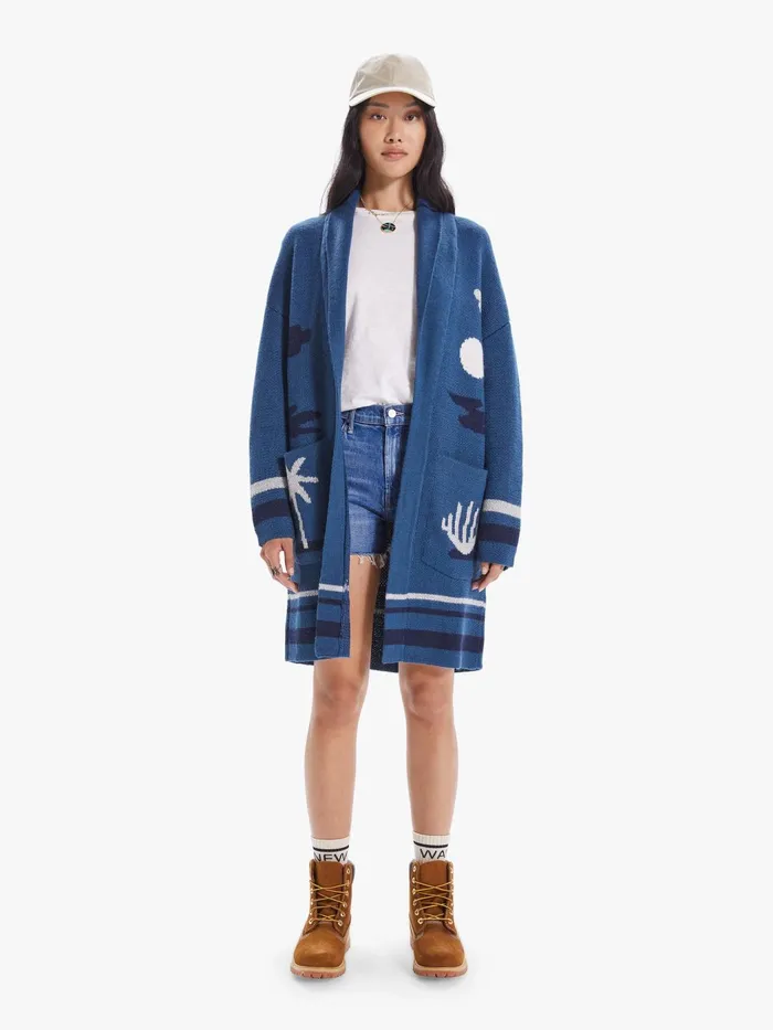 Women Jackets Mother Denim The Patch Pocket Hip Cardigan Navy
