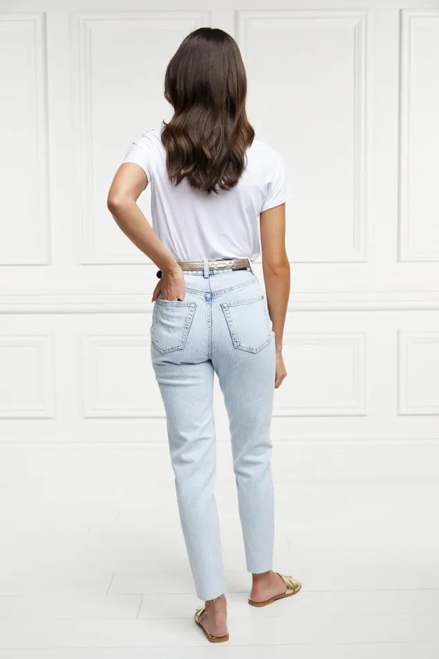 Women Jeans Holland Cooper High Rise Slim Jean Light Stone Wash