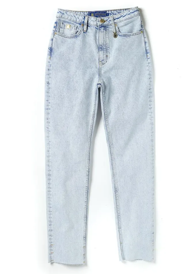 Women Jeans Holland Cooper High Rise Slim Jean Light Stone Wash