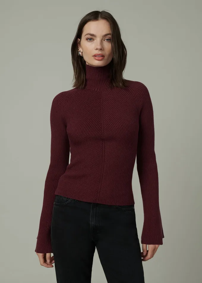 Women Joe8217s Jeans THE PALMER TURTLENECK Vineyard Wine Tops