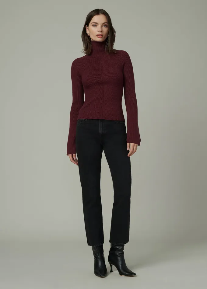 Women Joe8217s Jeans THE PALMER TURTLENECK Vineyard Wine Tops