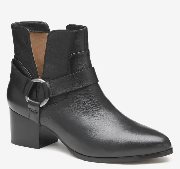 Women Johnston and Murphy Boots and Booties Trista Harness Bootie Black Calfskin Women Johnston and Murphy Boots and Booties Trista Harness Bootie Black Calfskin