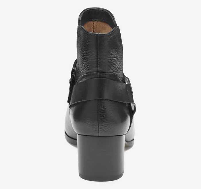 Women Johnston and Murphy Boots and Booties Trista Harness Bootie Black Calfskin