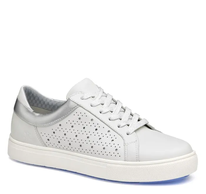 Women Johnston and Murphy Golf Madison Perfed Hybrid White Calfskin