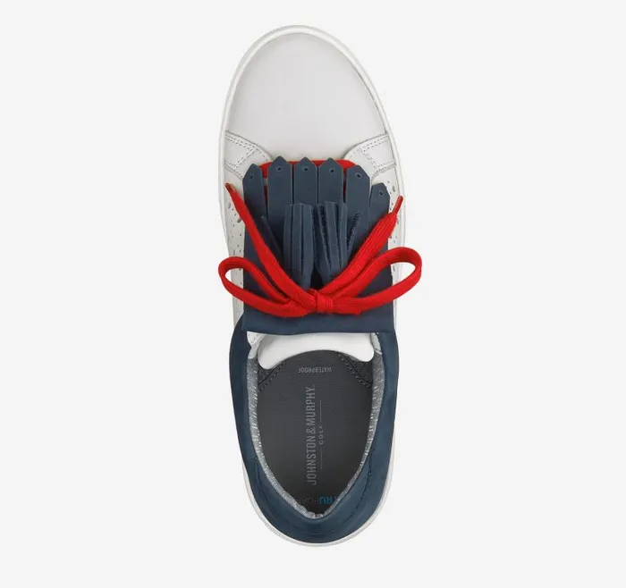 Women Johnston and Murphy Golf Madison Perfed Hybrid Whitenavyred Calfskin Women Johnston and Murphy Golf Madison Perfed Hybrid Whitenavyred Calfskin