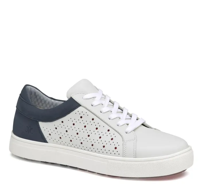 Women Johnston and Murphy Golf Madison Perfed Hybrid Whitenavyred Calfskin Women Johnston and Murphy Golf Madison Perfed Hybrid Whitenavyred Calfskin