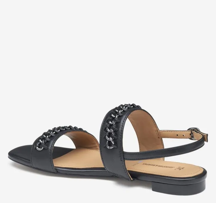 Women Johnston and Murphy Sandals Lilly Chain Sandal Black Glove Leather Women Johnston and Murphy Sandals Lilly Chain Sandal Black Glove Leather