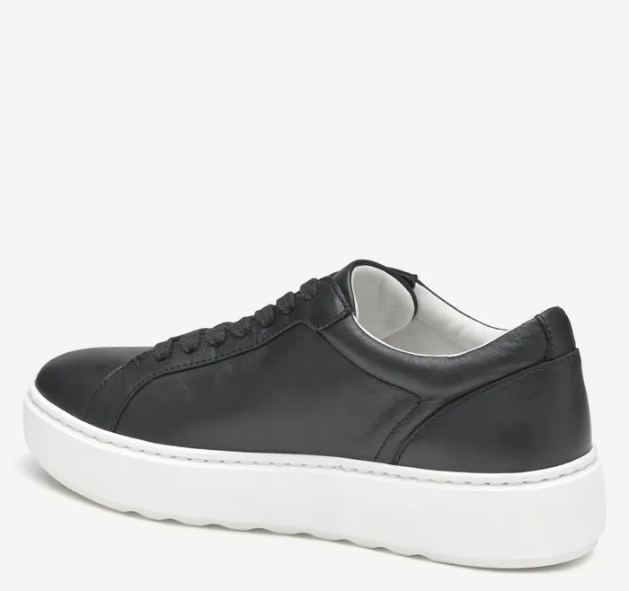 Women Johnston and Murphy Sneakers Cammie LaceUp Black Tumbled Full Grain