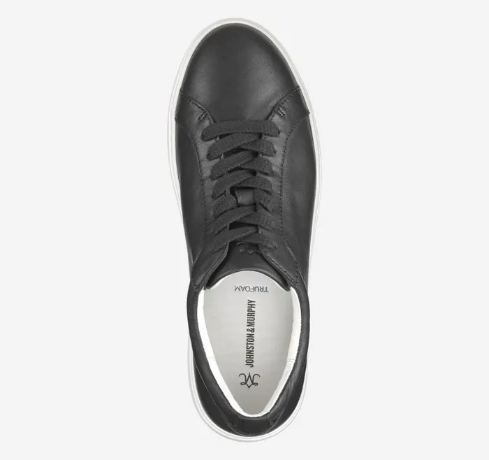 Women Johnston and Murphy Sneakers Cammie LaceUp Black Tumbled Full Grain
