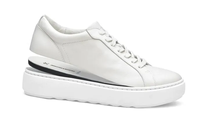 Women Johnston and Murphy Sneakers Cammie LaceUp Black Tumbled Full Grain
