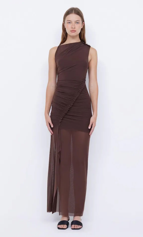 Women JULIEN ASYM MAXI DRESS 8211 CHOC Bec Bridge Maxi Dresses
