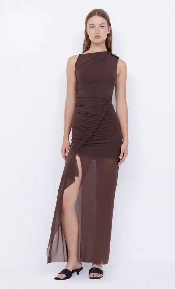 Women JULIEN ASYM MAXI DRESS 8211 CHOC Bec Bridge Maxi Dresses