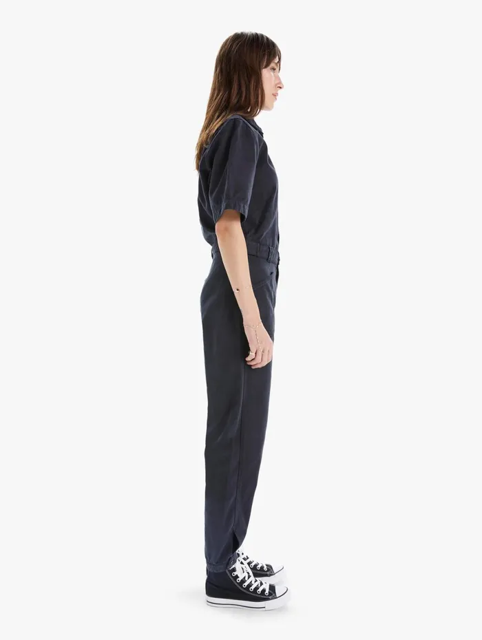 Women Jumpsuits Mother Denim The Elbow Grease Jumpsuit Flood Black