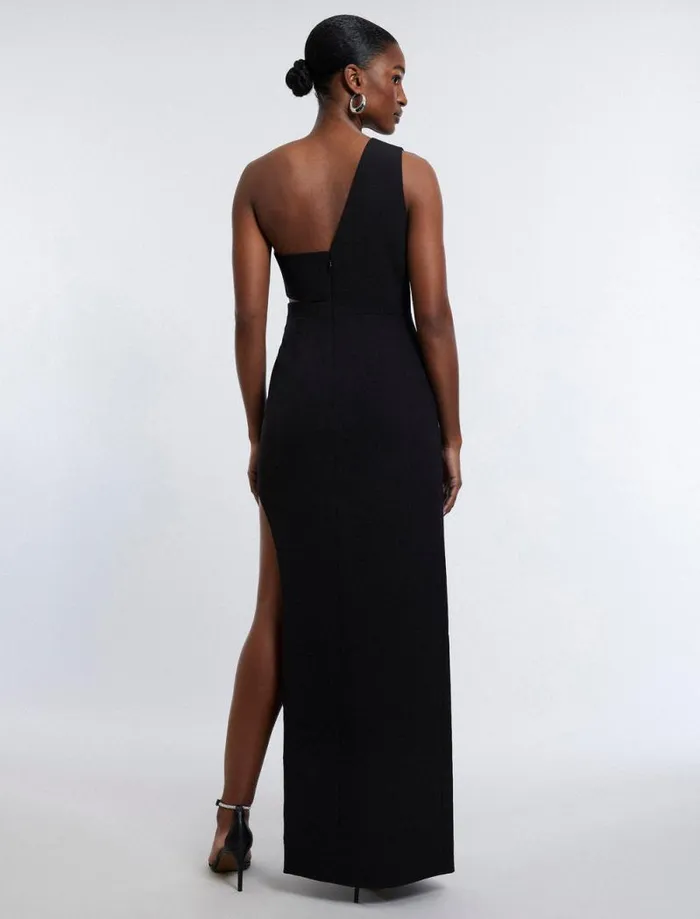 Women Kai One Shoulder Cutout Gown Black BCBG Dresses Women Kai One Shoulder Cutout Gown Black BCBG Dresses