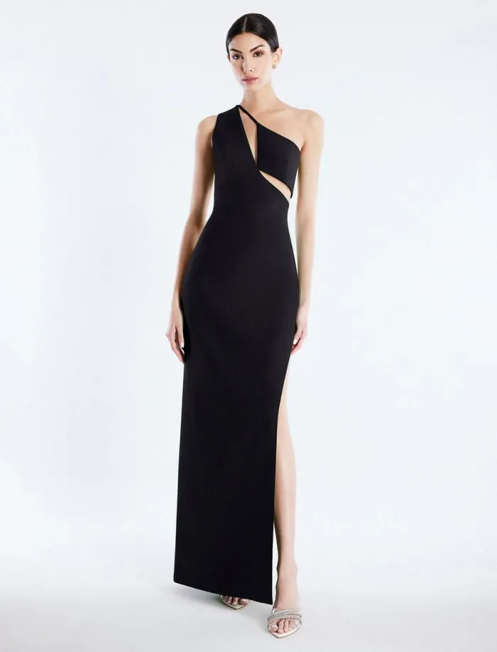 Women Kai One Shoulder Cutout Gown Black BCBG Dresses Women Kai One Shoulder Cutout Gown Black BCBG Dresses