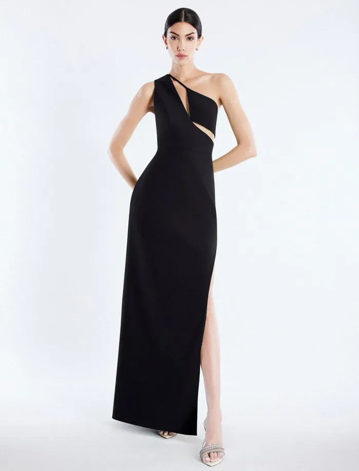 Women Kai One Shoulder Cutout Gown Black BCBG Dresses Women Kai One Shoulder Cutout Gown Black BCBG Dresses