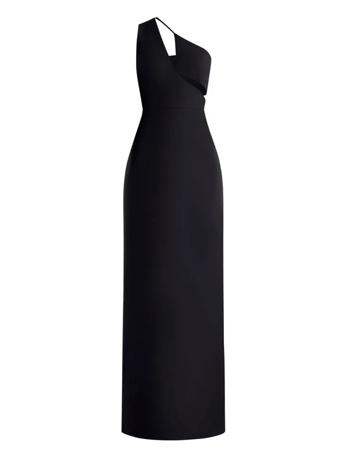 Women Kai One Shoulder Cutout Gown Black BCBG Dresses Women Kai One Shoulder Cutout Gown Black BCBG Dresses