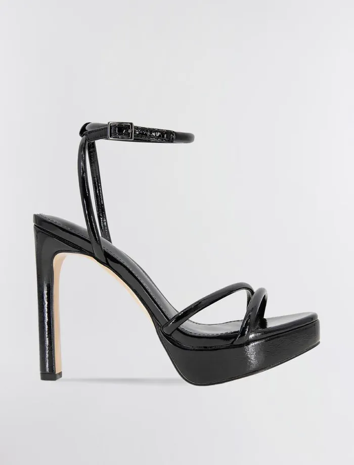 Women Kendi Sandal Heel Black Patent BCBG Shoes
