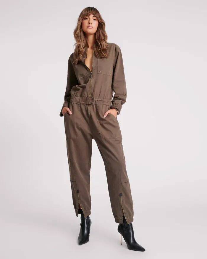 Women KHAKI DARK ROMANCE JUMPSUIT One Teaspoon Denim Jumpsuits