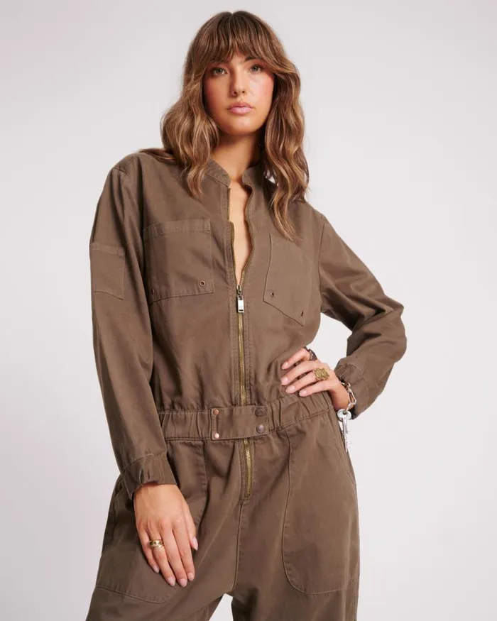 Women KHAKI DARK ROMANCE JUMPSUIT One Teaspoon Denim Jumpsuits