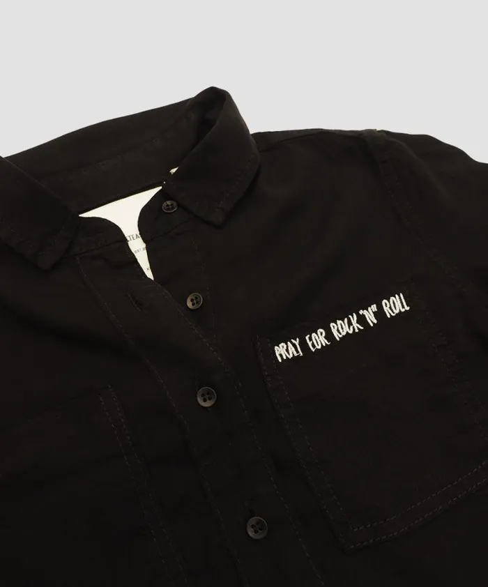 WomenKids KIDS BLACK SOHO TENCEL SHIRT One Teaspoon Denim Tops WomenKids KIDS BLACK SOHO TENCEL SHIRT One Teaspoon Denim Tops