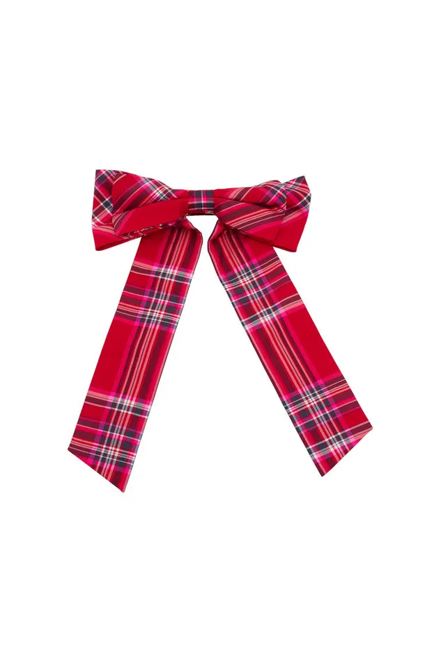 WomenKids LoveShackFancy Hair Accessories Lorna Tartan Barette Cheery Red