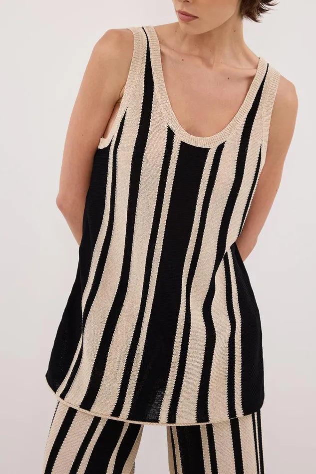 Women Knitted DISSH DELPHI STRIPE LONGLINE KNIT TUNIC