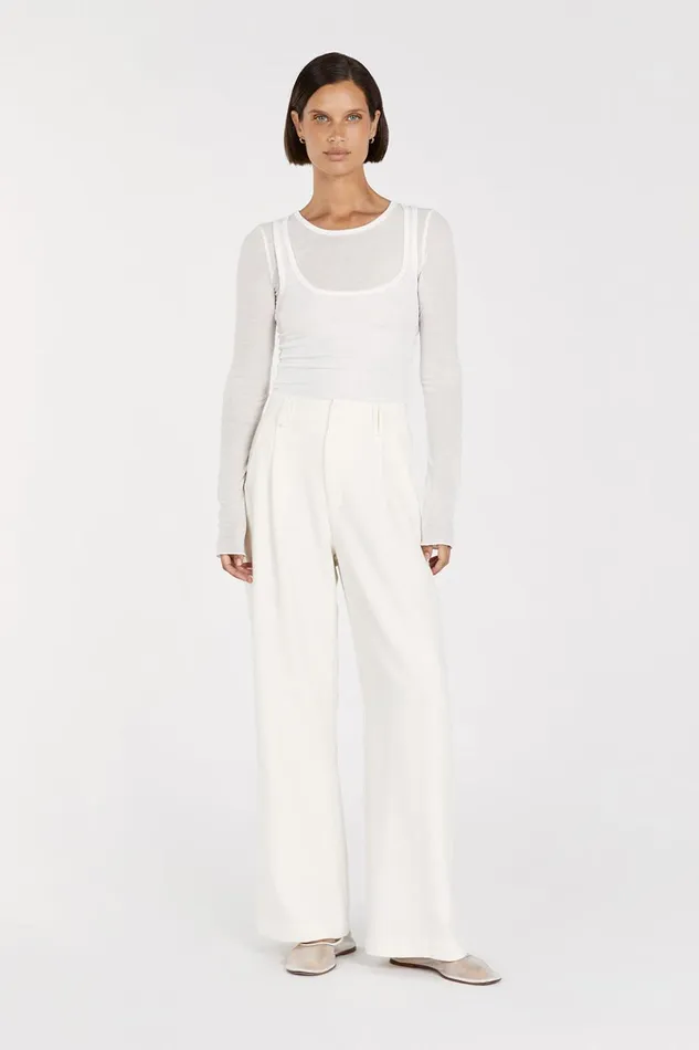 Women Knitted DISSH JUDE OFF WHITE SLEEVED LAYER TOP