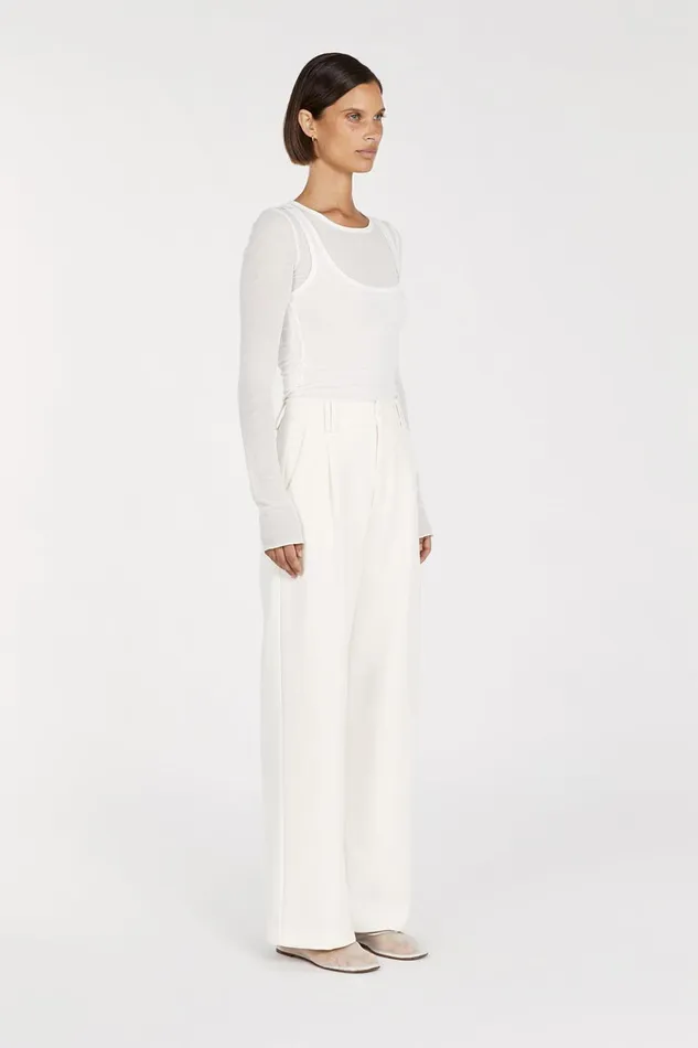 Women Knitted DISSH JUDE OFF WHITE SLEEVED LAYER TOP