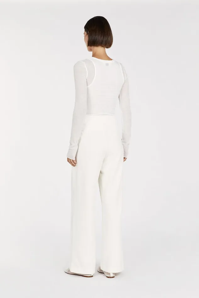 Women Knitted DISSH JUDE OFF WHITE SLEEVED LAYER TOP