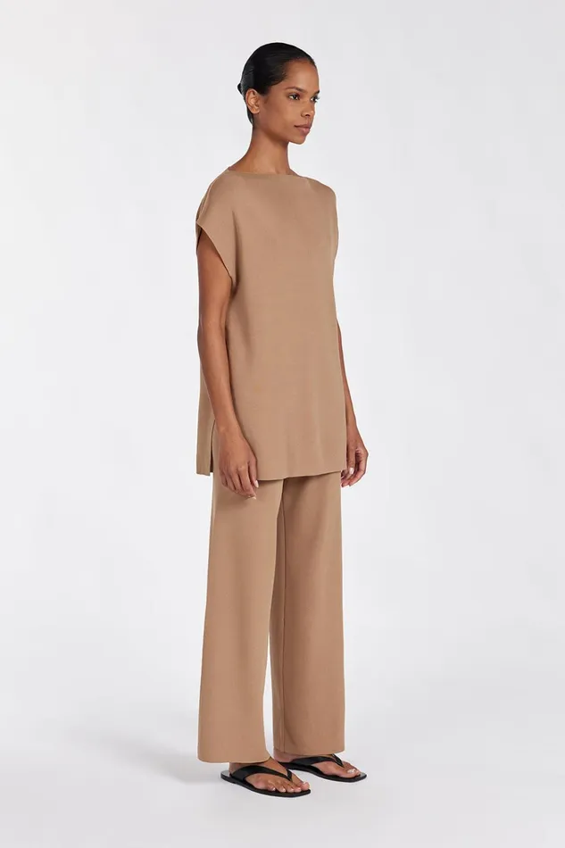Women Knitted DISSH MABLE TAN LONGLINE KNIT TOP