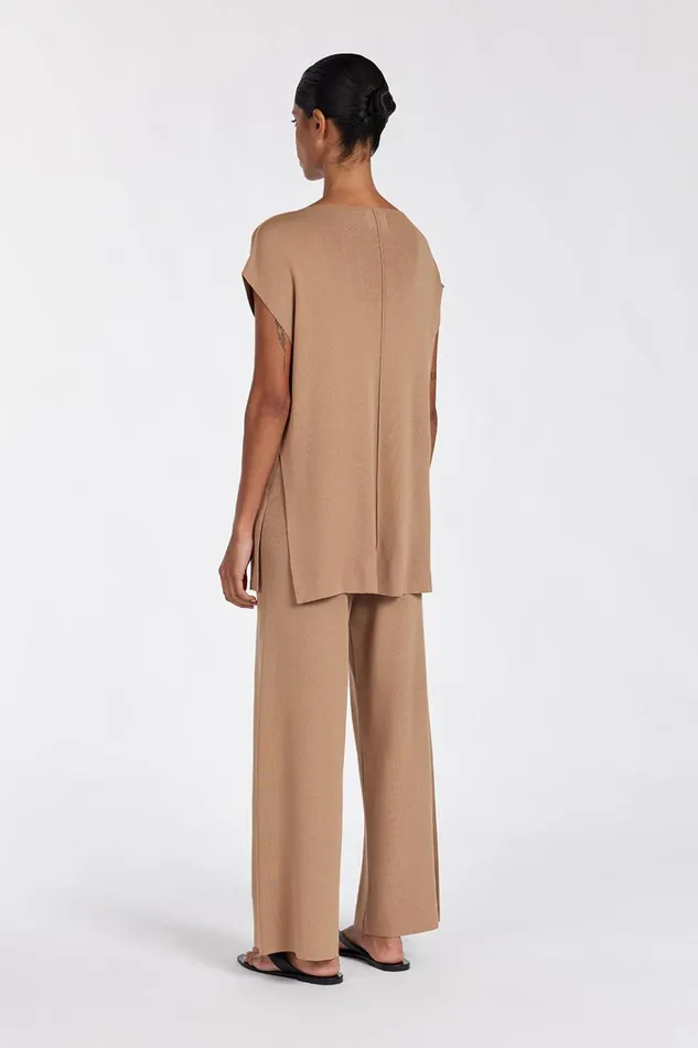 Women Knitted DISSH MABLE TAN LONGLINE KNIT TOP