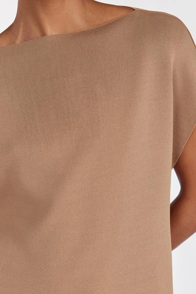 Women Knitted DISSH MABLE TAN LONGLINE KNIT TOP