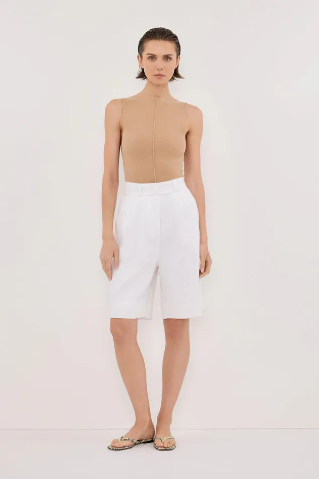 Women Knitted DISSH OWEN TAN BOAT NECK TOP