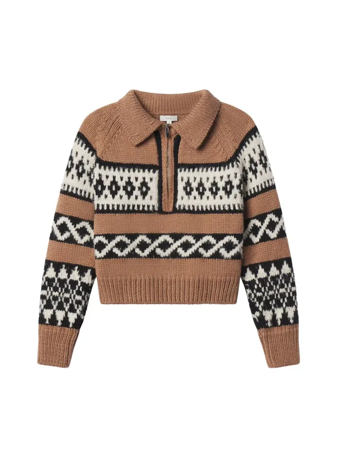 Women Knitwear ALC Carter Merino Fairisle Sweater Camel Multi
