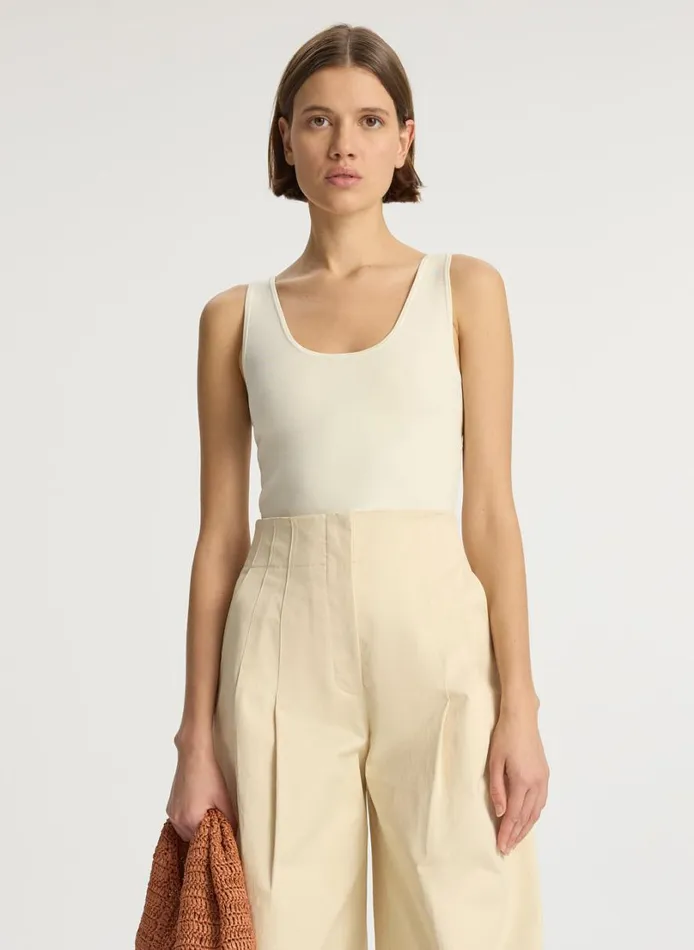 Women Knitwear ALC Cleo Compact Knit Top Bone
