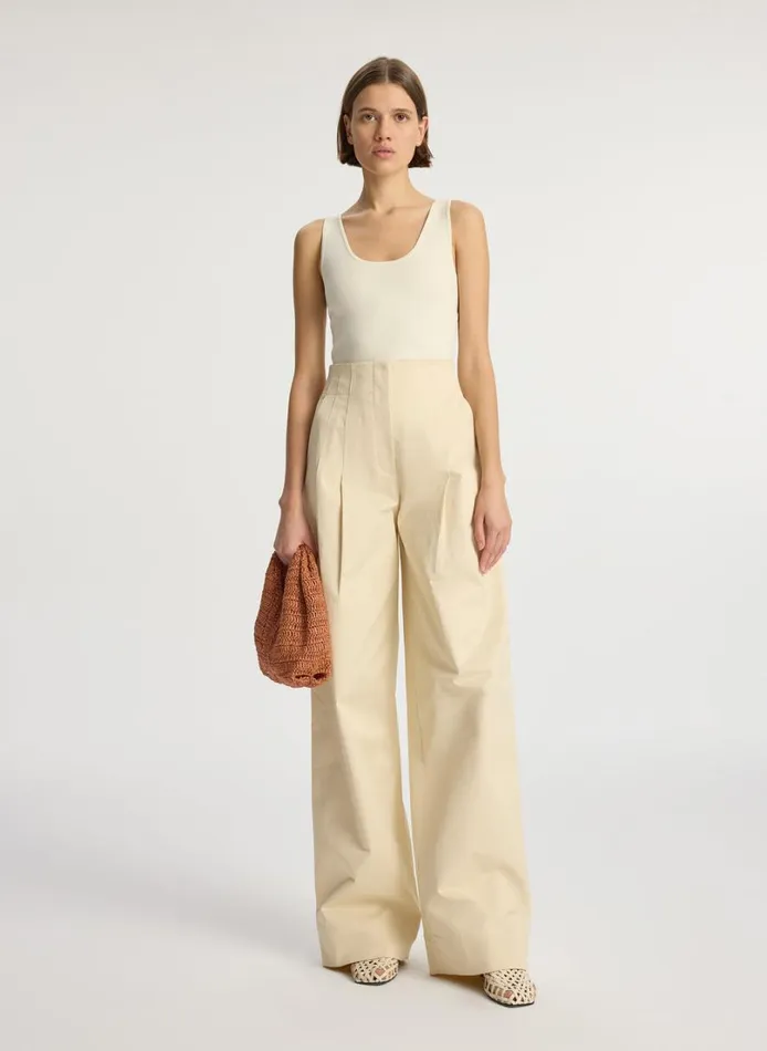 Women Knitwear ALC Cleo Compact Knit Top Bone