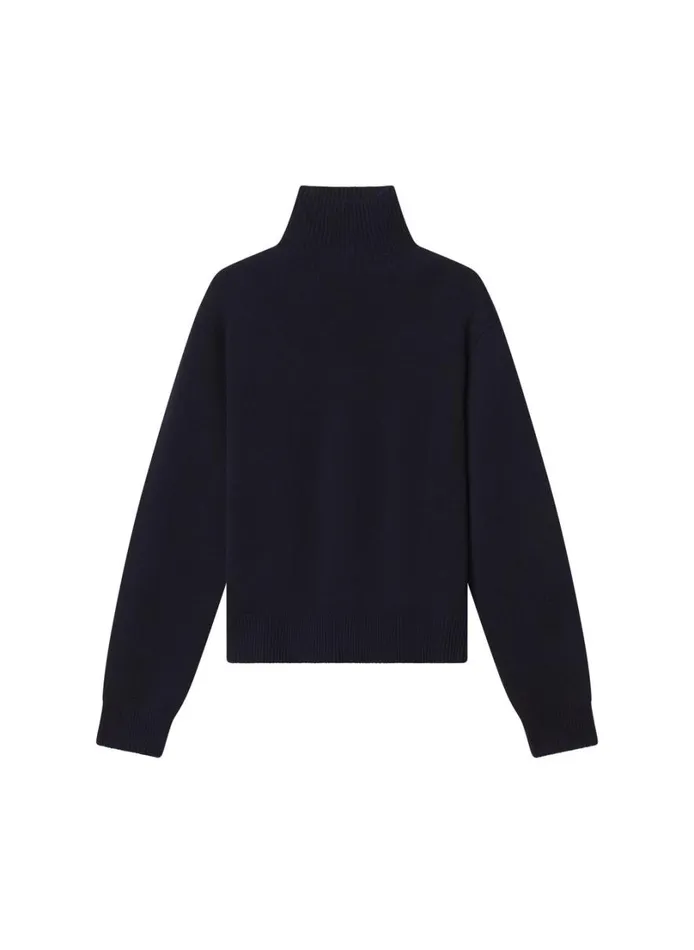 Women Knitwear ALC Teddy Cashmere Turtleneck Sweater Navy