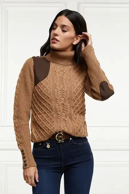 Women Knitwear Holland Cooper Country Roll Neck Knit Caramel Women Knitwear Holland Cooper Country Roll Neck Knit Caramel
