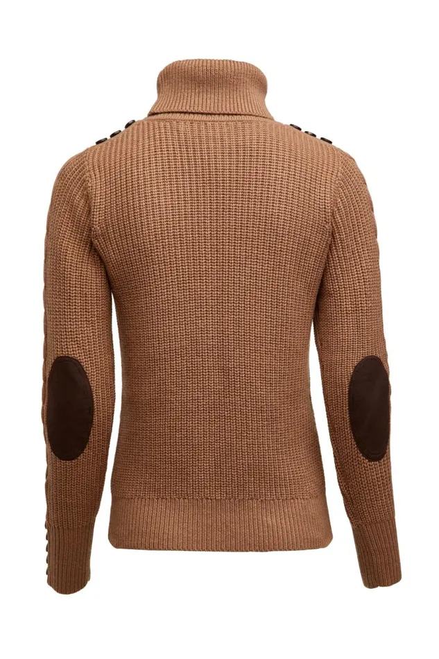 Women Knitwear Holland Cooper Country Roll Neck Knit Caramel Women Knitwear Holland Cooper Country Roll Neck Knit Caramel