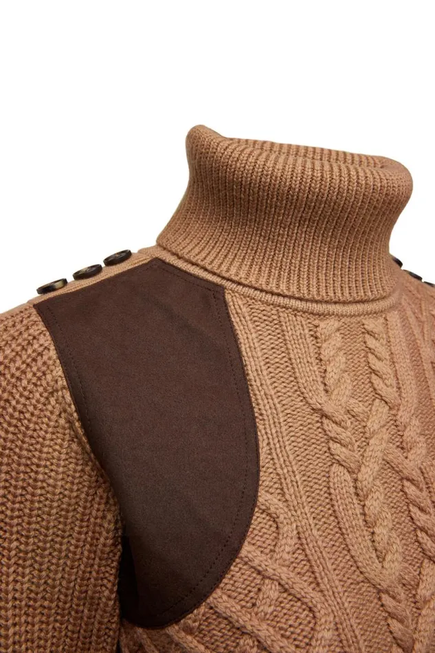 Women Knitwear Holland Cooper Country Roll Neck Knit Caramel Women Knitwear Holland Cooper Country Roll Neck Knit Caramel