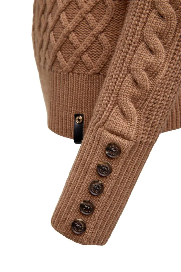 Women Knitwear Holland Cooper Country Roll Neck Knit Caramel Women Knitwear Holland Cooper Country Roll Neck Knit Caramel