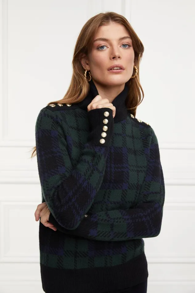 Women Knitwear Holland Cooper Heritage Knit Jumper Blackwatch
