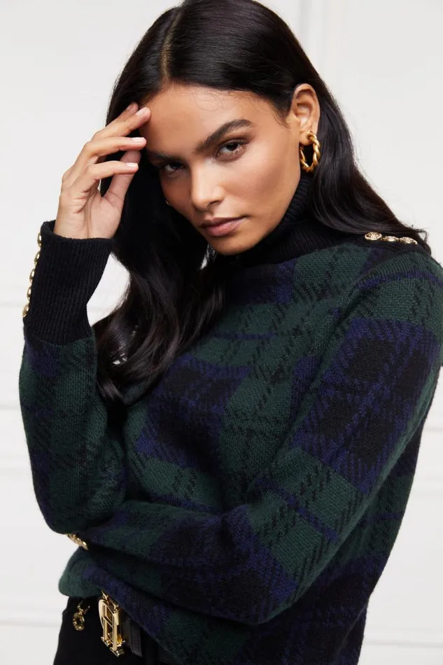 Women Knitwear Holland Cooper Heritage Knit Jumper Blackwatch Women Knitwear Holland Cooper Heritage Knit Jumper Blackwatch