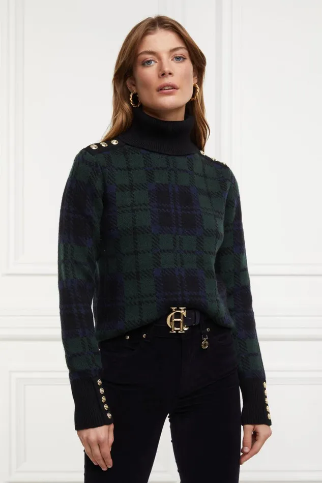 Women Knitwear Holland Cooper Heritage Knit Jumper Blackwatch Women Knitwear Holland Cooper Heritage Knit Jumper Blackwatch
