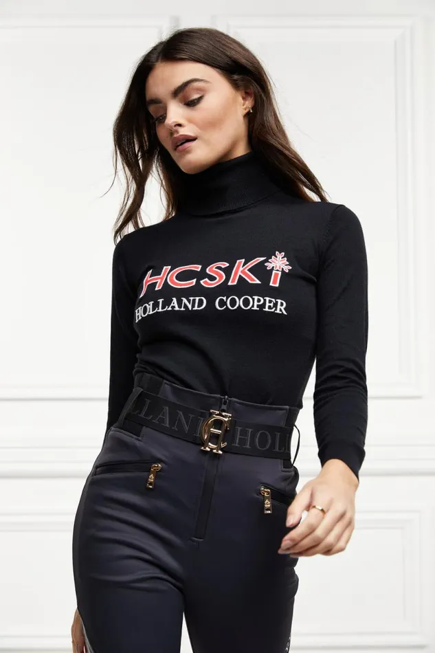 Women Knitwear Holland Cooper Logo Ski Knit Black Women Knitwear Holland Cooper Logo Ski Knit Black