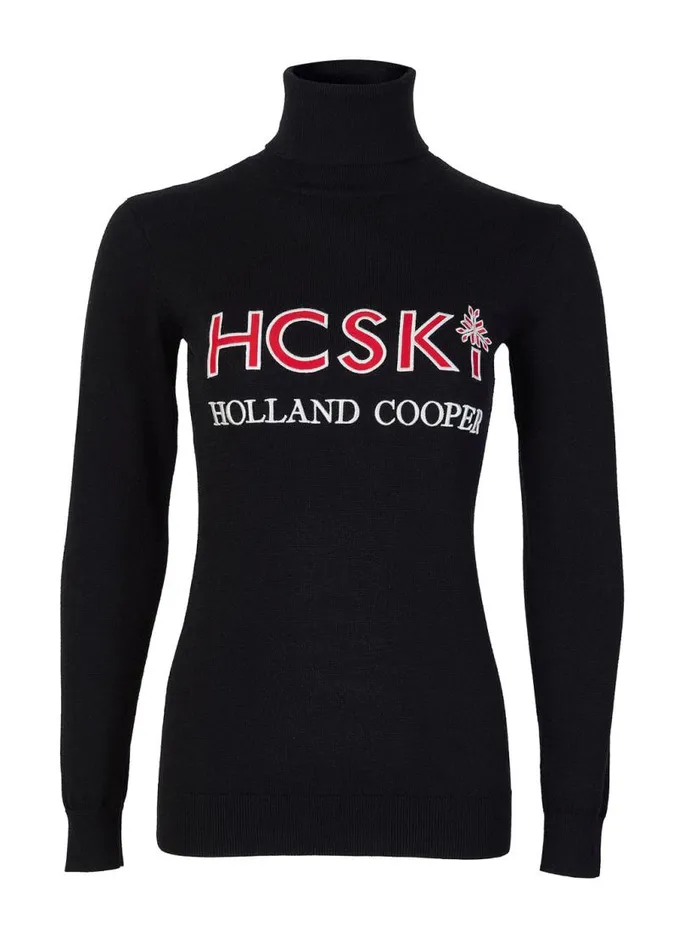 Women Knitwear Holland Cooper Logo Ski Knit Black Women Knitwear Holland Cooper Logo Ski Knit Black