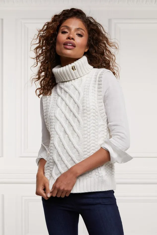Women Knitwear Holland Cooper Sleeveless Knit Oyster